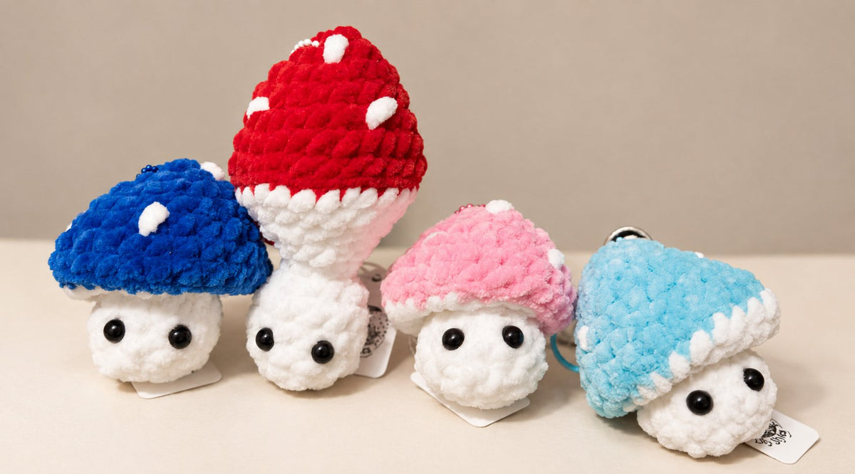 Crochet Mushie Pop Keychains