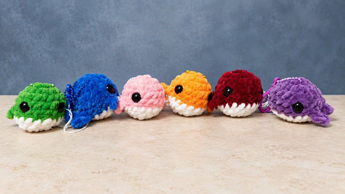Crochet Whale Keychains