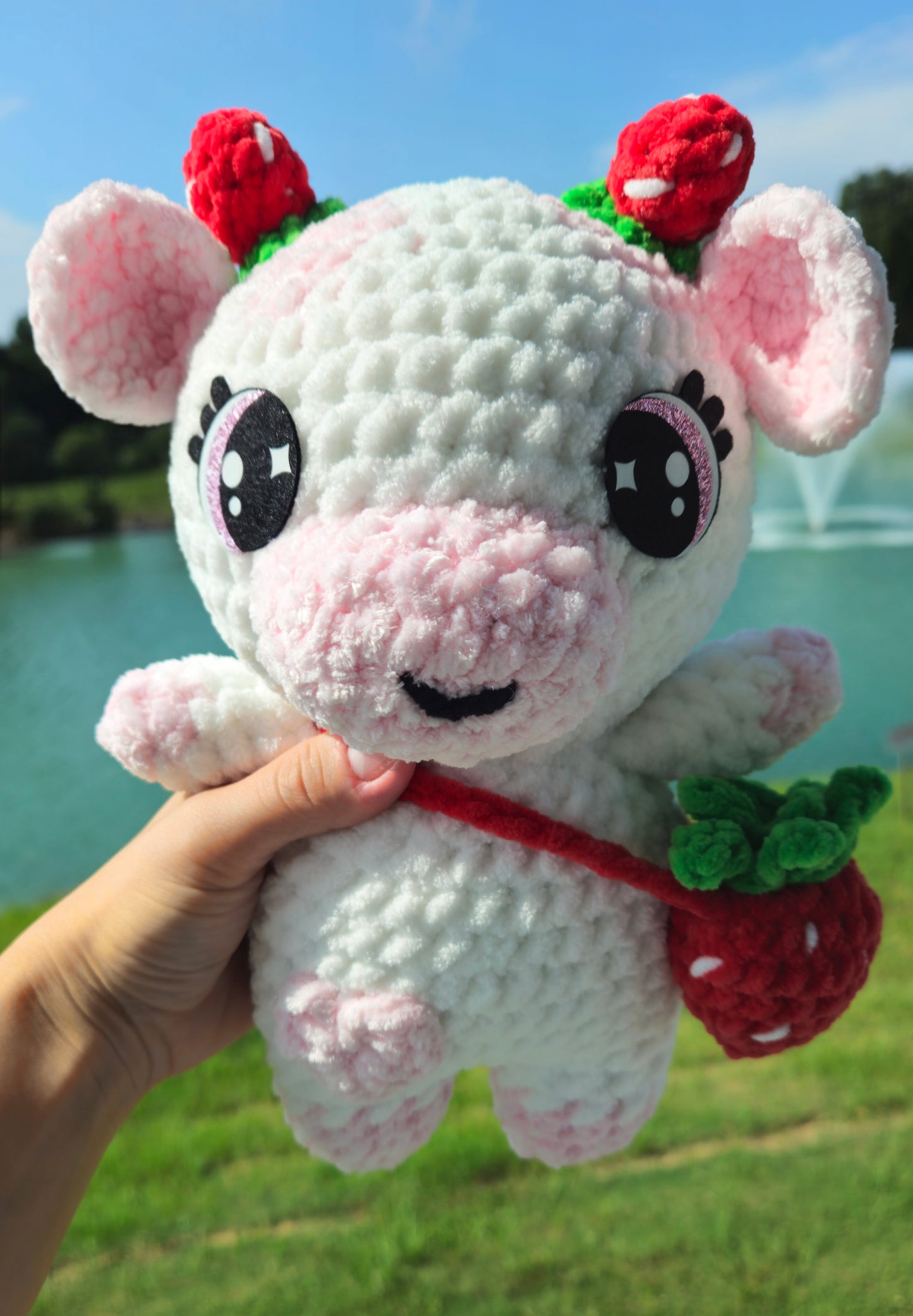 Crochet Strawberry Cow
