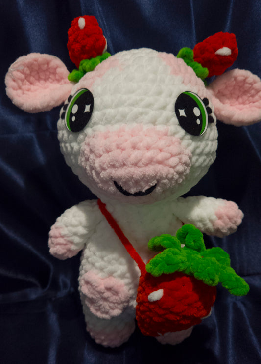 Crochet Strawberry Cow