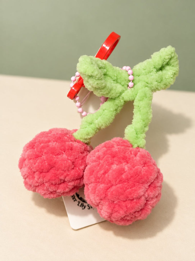 Crochet Cherry Keychain