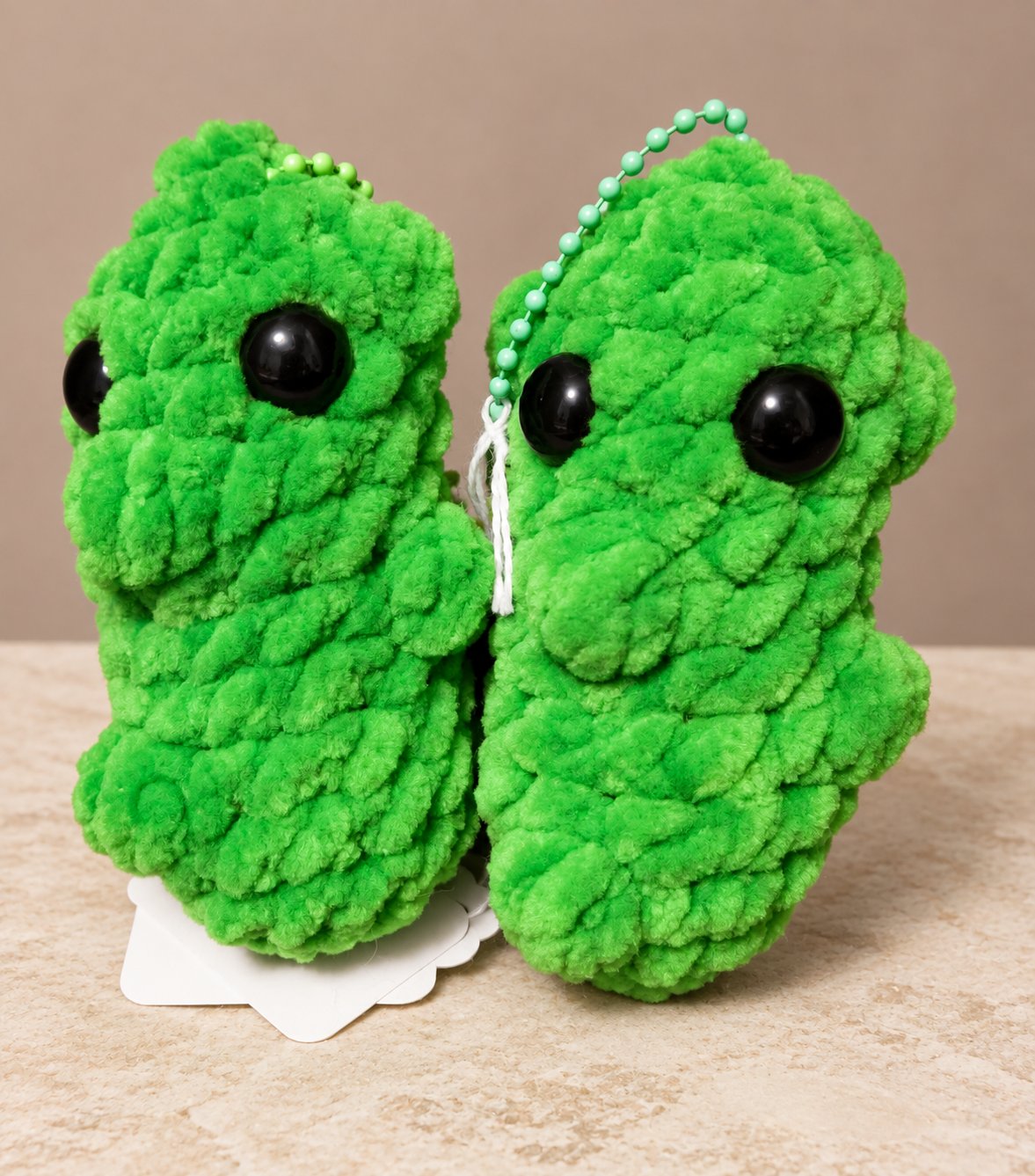 Crochet Pickle Keychain