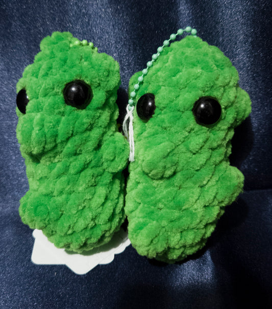 Crochet Pickle Keychain