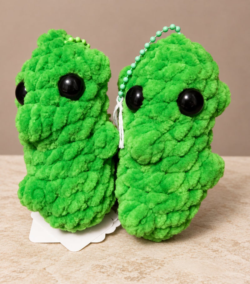 Crochet Pickle Keychain