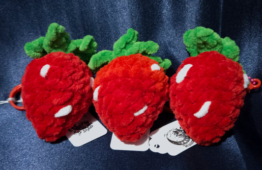 Crochet Strawberry Keychains