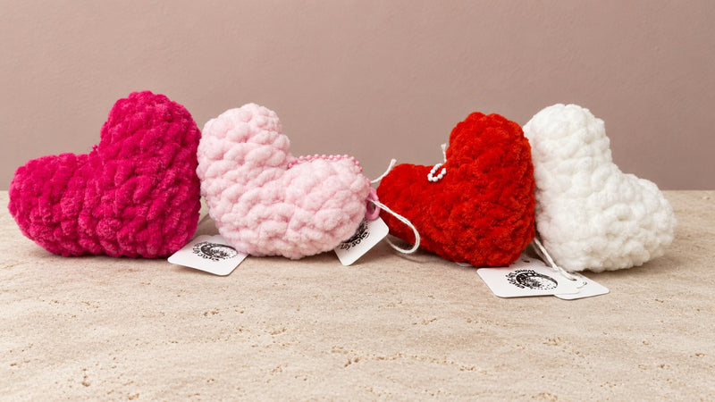 Crochet Valentine Heart Keychains