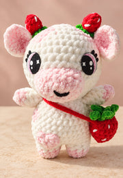 Crochet Strawberry Cow